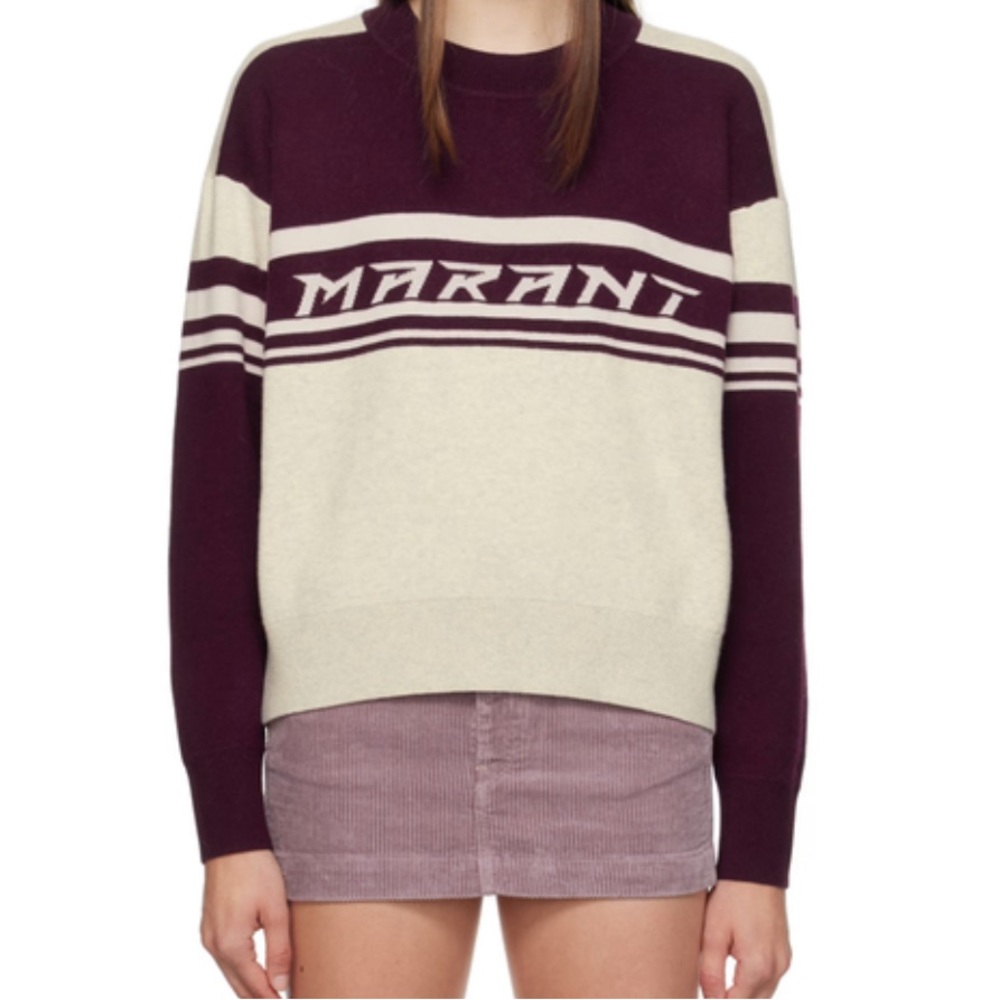 Isabel Marant Étoile Callie Logo Intarsia Crewneck Jumper size FR42 us 10